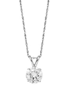 ARABELLA 14K WHITE GOLD NECKLACE, CUBIC ZIRCONIA ROUND PENDANT (2-1/6 CT. T.W.)