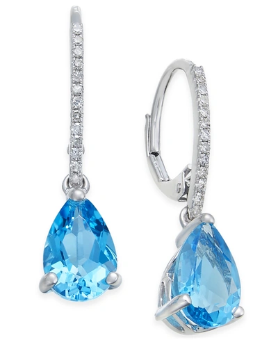 Macy's Mystic Topaz (2-1/2 Ct. T.w.) & Diamond (1/10 Ct. T.w.) Drop Earrings In 14k Gold (also In Blue Topa In Blue Topaz