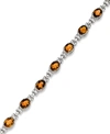 Macy's Sterling Silver Bracelet, Citrine Oval Link Bracelet (10 Ct. T.w.)
