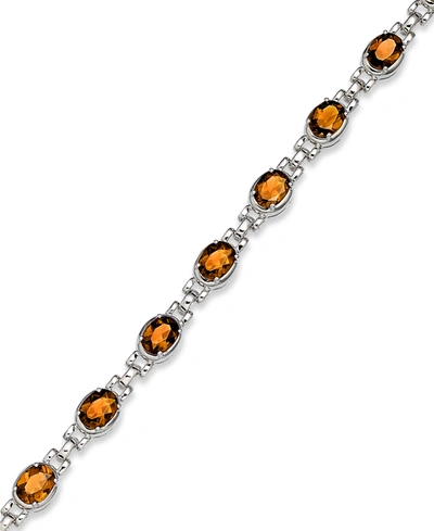 Macy's Sterling Silver Bracelet, Citrine Oval Link Bracelet (10 Ct. T.w.)
