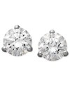 ARABELLA 14K WHITE GOLD EARRINGS, CUBIC ZIRCONIA ROUND STUD EARRINGS (4-1/4 CT. T.W.)