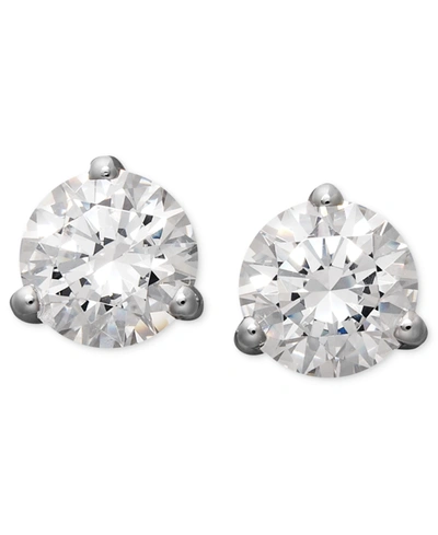 Arabella 14k White Gold Earrings, Cubic Zirconia Round Stud Earrings (4-1/4 Ct. T.w.)