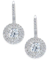 Arabella Cubic Zirconia Circle Cluster Drop Earrings In Sterling Silver, Created For Macy's In Sterling Silver