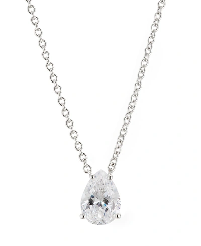 Eliot Danori Pear Cubic Zirconia Necklace, 16" + 2" Extender, Created For Macy's In Rhodium