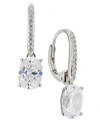 Eliot Danori Oval Cubic Zirconia Leverback Earring, Created For Macy's In Rhodium