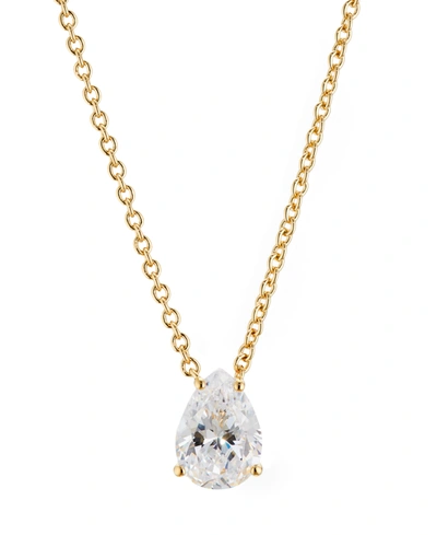 Eliot Danori Pear Cubic Zirconia Necklace, 16" + 2" Extender, Created For Macy's In Gold