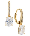 Eliot Danori Emerald Cubic Zirconia Leverback Earring, Created For Macy's In Gold