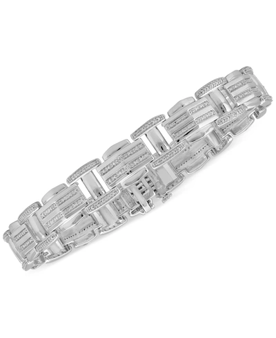 Macy's Men's Diamond Bracelet (1/2 Ct. T.w.) In Sterling Silver
