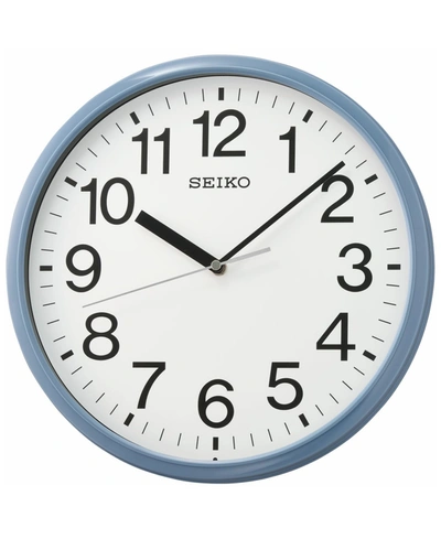 Seiko Classic Light Blue Office Clock In Blue And White