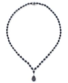 Macy's Black Sapphire Collar Necklace (28 Ct. T.w.) In Sterling Silver, Created For  In Silver