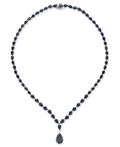 Macy's Black Sapphire Collar Necklace (28 Ct. T.w.) In Sterling Silver, Created For