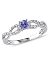MACY'S TANZANITE (1/6 CT. T.W.) AND DIAMOND (1/10 CT. T.W.) STERLING SILVER, INFINITY RING