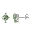 Macy's Green Quartz (2 1/4 Ct. T.w.) Sterling Silver, Stud Earrings In White