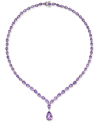 Macy's Amethyst (28 Ct. T.w.) Statement Necklace In Sterling Silver