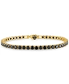 ESQUIRE MEN'S JEWELRY BLACK SPINEL TENNIS BRACELET (13 CT. T.W.) IN 14K GOLD-PLATED STERLING SILVER, CREATED FOR MACY'S