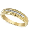 Macy's Men's Diamond Band (1/10 Ct. T.w.) In 10k Yellow Gold Or 10k White Gold In Yellow Gold