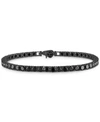 Esquire Men's Jewelry Black Spinel Tennis Bracelet (13 Ct. T.w.) In Black Rhodium-plated Sterling Silver, Created For Macy In Stainless Steel