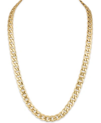 Macy's Cuban Link (11.75mm) 22" Chain In Yellow Ip Plated Stainless Steel (also In Black Ip And Stainless S In Gold-tone