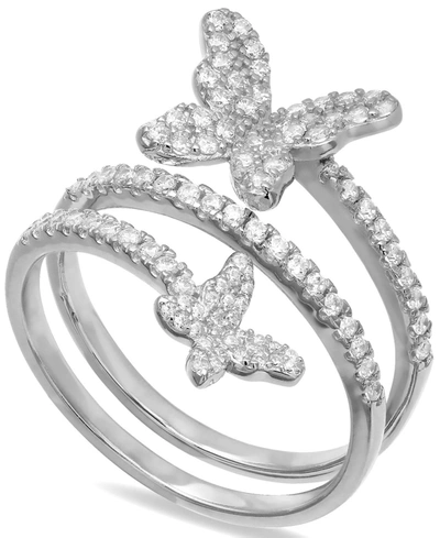 Giani Bernini Cubic Zirconia Butterfly Wrap Ring In Sterling Silver, Created For Macy's In White