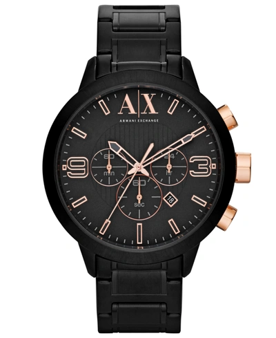 Armani Exchange A X  Men's Chronograph Black Stainless Steel Bracelet Watch 49mm