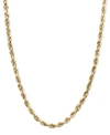 Macy's 14k Gold Diamond-cut Rope Chain 22" Necklace (2-1/2mm) In Yellow Gold