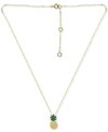 Giani Bernini Cubic Zirconia Pineapple Pendant Necklace In 18k Gold-plated Sterling Silver, 16" + 2" Extender, Cre In Green Yellow Cz