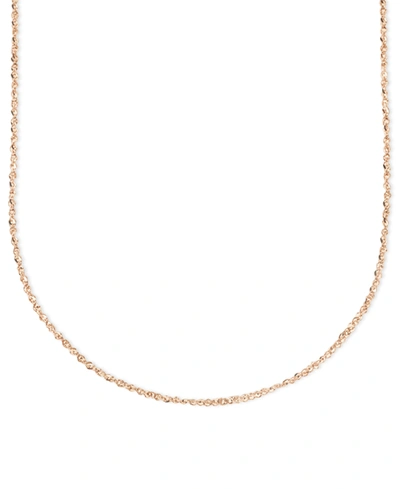 Italian Gold 14k Gold Necklace, 16" Perfectina Chain Necklace (1-1/8mm) In Rose Gold