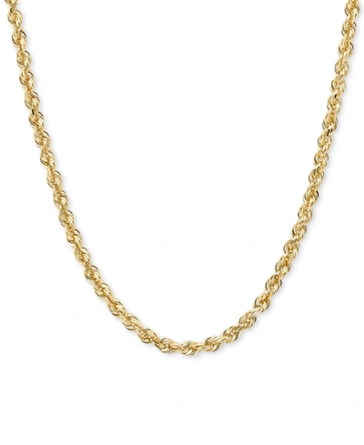 Macy's 18 22 Diamond Cut Rope Chain Necklace 2 1 2mm In 14k Gold White Gold Or Rose Gold In Yellow Gold