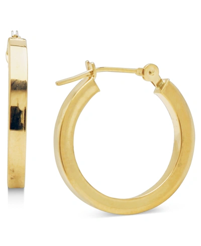Macy's 14k Gold Earrings, Polished Square Hoops (17mm) In Yellow Gold