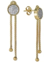 MACY'S DIAMOND CIRCLE CLUSTER CHAIN DROP EARRINGS (1/4 CT. T.W.) IN 14K GOLD-PLATED STERLING SILVER