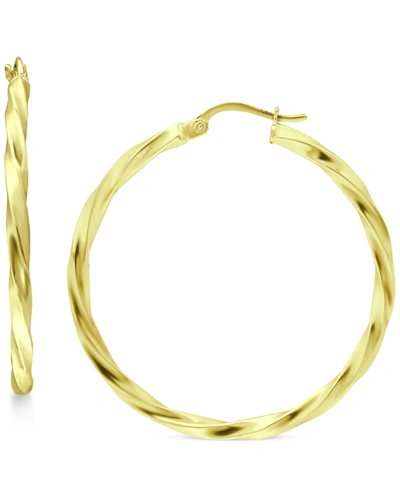 Giani Bernini Twist Hoop Earrings In 18k Gold-plated Sterling Silver, Created For Macy's In Gold Over Silver