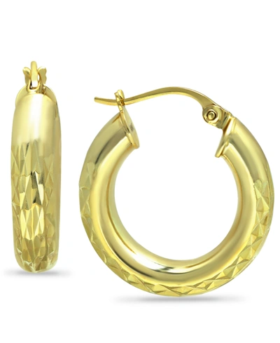 Giani Bernini Medium Hoop Earrings In 18k Gold-plated Sterling Silver, Created For Macy's In K Gold Over Sterling Silver