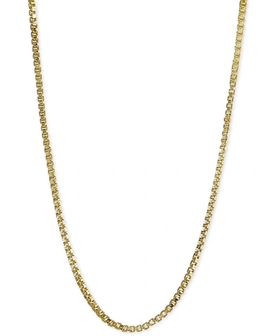 Giani Bernini Adjustable 16"- 22" Box Link Chain Necklace In 18k Gold-plated Sterling Silver, Created For Macy's ( In Gold Over Silver