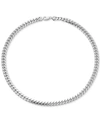 Macy's Men's Solid Cuban Link 26" Chain Necklace In Sterling Silver In Silver
