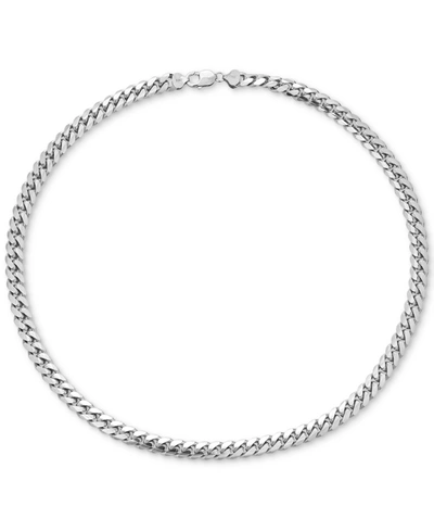 Macy's Men's Solid Cuban Link 26" Chain Necklace In Sterling Silver