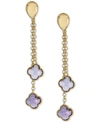 MACY'S AMETHYST CLOVER DROP EARRINGS (5-1/10 CT. T.W.) IN GOLD OVER STERLING SILVER (ALSO AVAILABLE IN BLUE