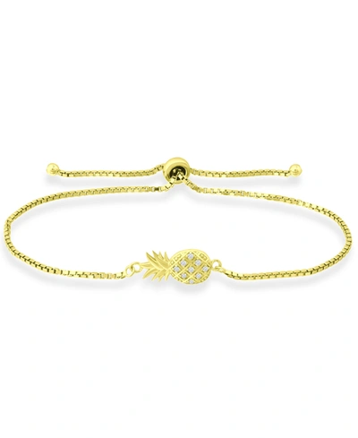 Giani Bernini Cubic Zirconia Pineapple Bolo Bracelet In 18k Gold-plated Sterling Silver, Created For Macy's In K Over Sterling Silver