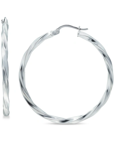 GIANI BERNINI TWIST HOOP EARRINGS IN STERLING SILVER, CREATED FOR MACY'S