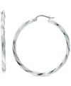 Giani Bernini Twist Hoop Earrings In Sterling Silver, Created For Macy's In Silver