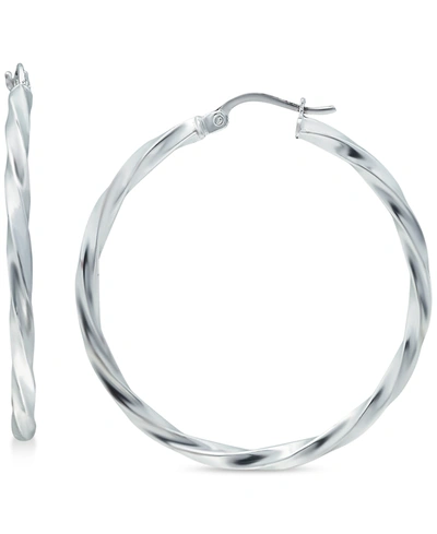 Giani Bernini Twist Hoop Earrings In Sterling Silver, Created For Macy's