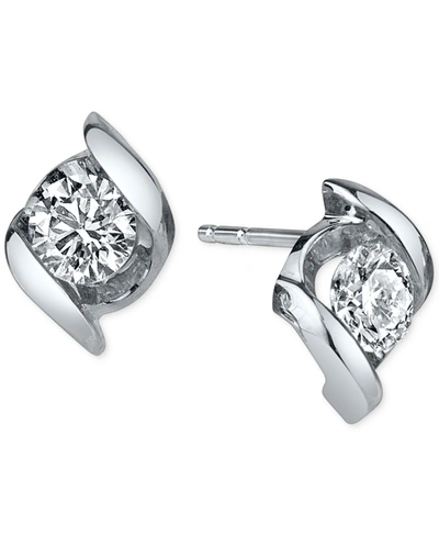 Sirena Diamond Twist Stud Earrings (1/4 Ct. T.w.) In 14k White Gold
