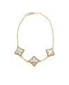 Adornia 14k Plated Flower Bracelet In Yellow Gold-tone/white