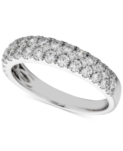 Macy's Diamond Double Row Band Ring (1 Ct. T.w.) In 14k White Gold