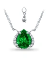 GIANI BERNINI CREATED GREEN QUARTZ AND CUBIC ZIRCONIA ACCENT NECKLACE