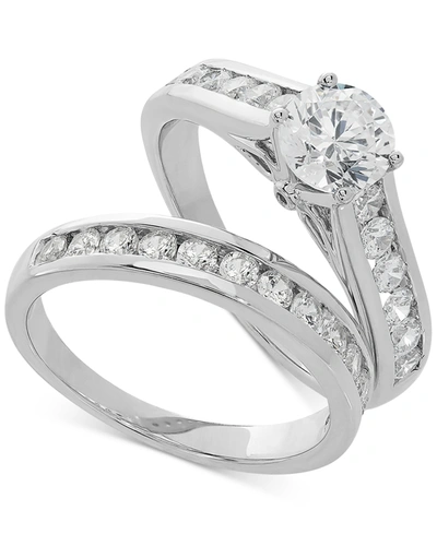 Grown With Love Igi Certified Lab Grown Diamond Channel-set Bridal Set (2 Ct. T.w.) In 14k White Gold