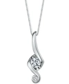 Macy's Proud Mom Diamond Swirl Pendant Necklace (1/5 Ct. T.w.) In 14k White Gold