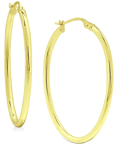 Giani Bernini Polished Oval (1") Hoop Earrings In 18k Gold-plated Sterling Silver, Created For Macy's In K Gold Plated Sterling Silver