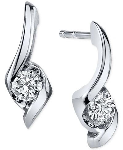 Sirena Diamond Twist Drop Earrings (1/8 Ct. T.w.) In 14k White Gold
