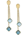 MACY'S AMETHYST CLOVER DROP EARRINGS (5-1/10 CT. T.W.) IN GOLD OVER STERLING SILVER (ALSO AVAILABLE IN BLUE