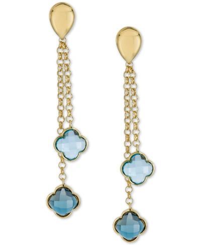 Macy's Amethyst Clover Drop Earrings (5-1/10 Ct. T.w.) In Gold Over Sterling Silver (also Available In Blue